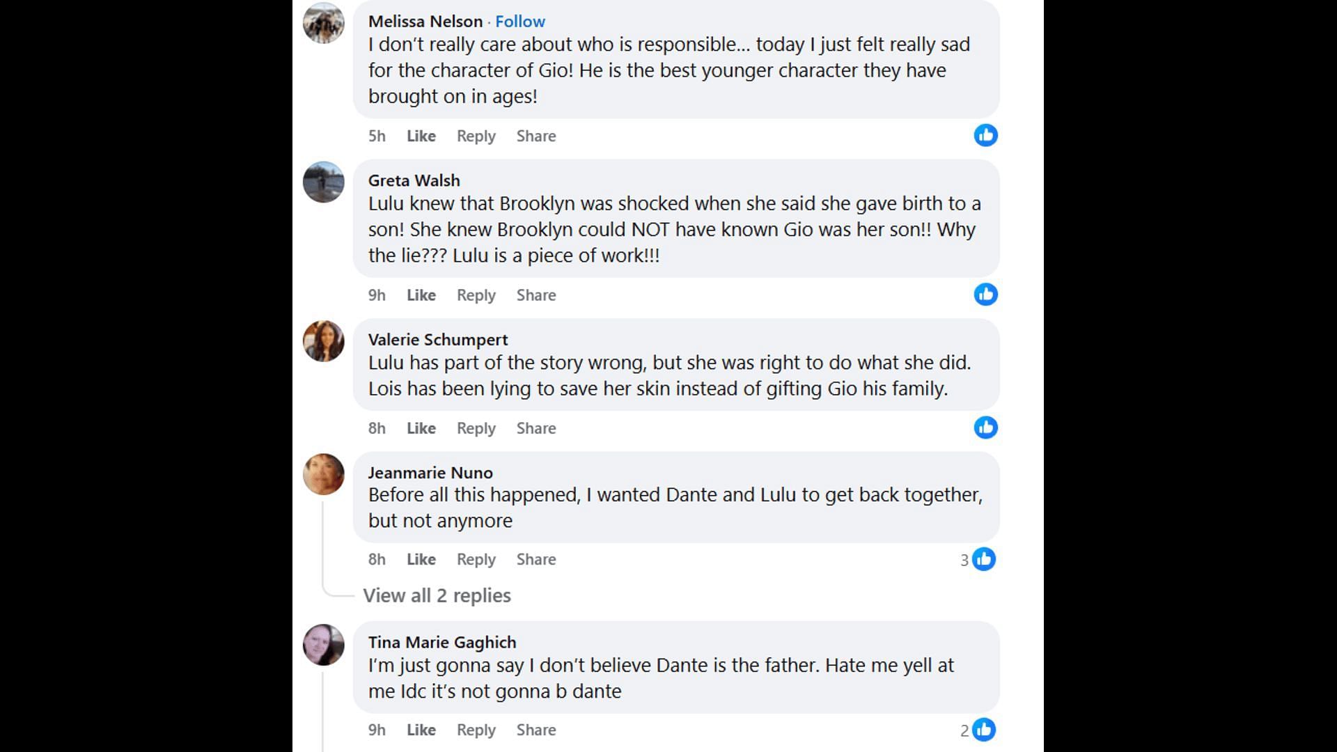 Fans voice their opinions about Gio learning the truth about his parentage (Image via Facebook/General Hospital Fans - Official)